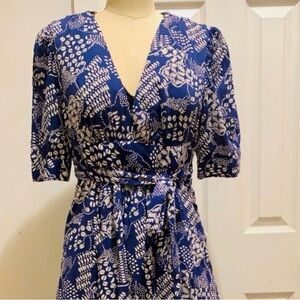 & Other Stories Navy and white  Patterned Maxi Dress